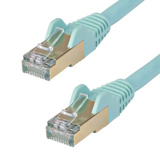 StarTech.com 0.5m Aqua Cat6a Ethernet Cable STP Snagless - 6ASPAT50CMAQ - Featuring Snagless RJ45 Connectors - Available from SABR - StarTech.com Reseller